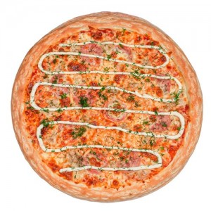 Пицца "Классика с ветчиной и курой под соусом Цезарь" 30 см.